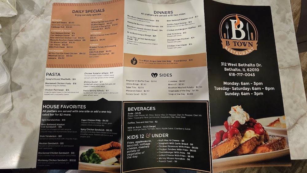 B-Town Restaurant Menu image 1